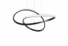 Minimalistyczna lampa wisząca LED czarna podwójny zawinięty okrąg geometryczna uniwersalna MANSA R33111132 Rl